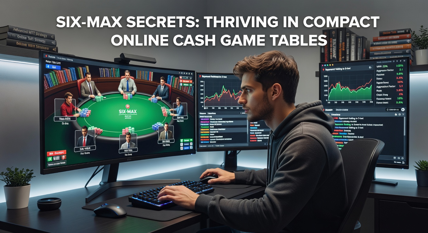 Detaillierte HUD-Anzeige mit Stats auf einem Six-Max-Tisch während eines Online-Cash-Games